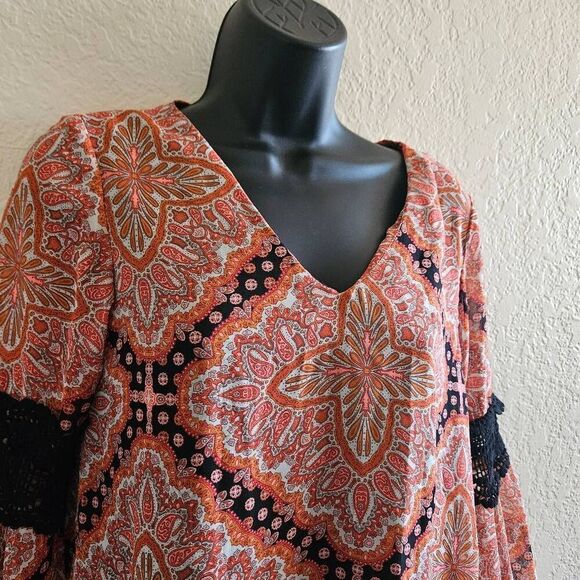 Anthropologie Paper Crane Boho Medallion Dress - Picture 2 of 8